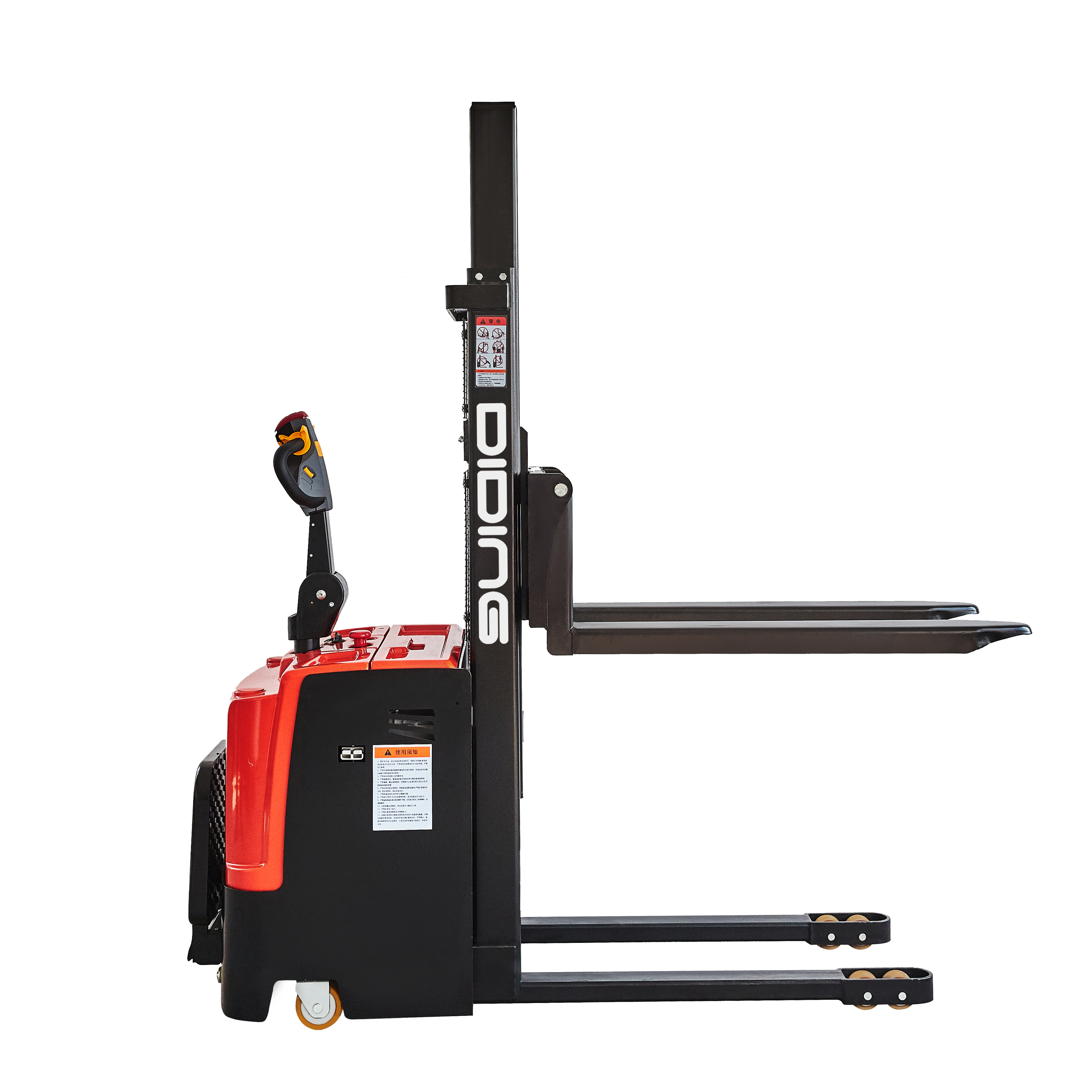 CDD-E High configuration standing electric stacker